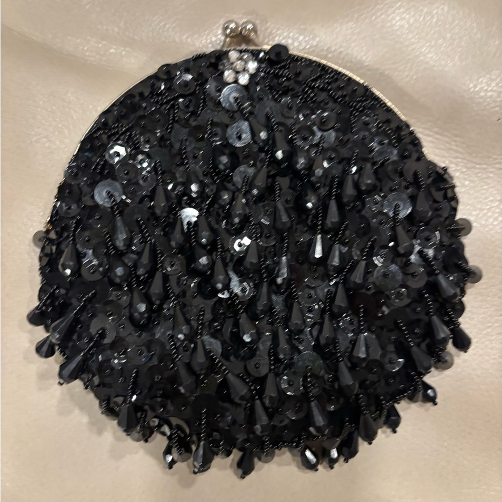 Vintage Black Satin Clutch- NOT from Aldo